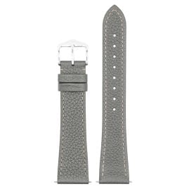 Hirsch 01802130-2-20 Strap for Watches Bologna M 20 mm Leather Light Grey