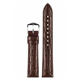 Hirsch 01028150-2-18 Leather Watch Strap Crocograin M 18 mm Brown