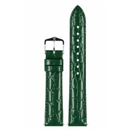 Hirsch 12302840-2-20 Leather Watch Strap Crocograin M 20 mm Green