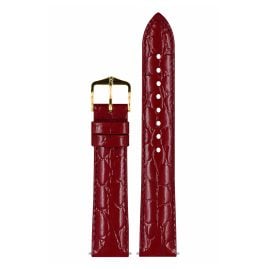 Hirsch 12302860-1-20 Uhren-Lederarmband Crocograin M 20 mm Weinrot