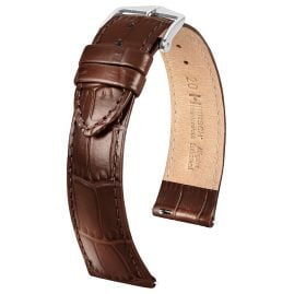 Hirsch 03427010-2-20 Leather Watch Strap Louisianalook L 20 mm Brown