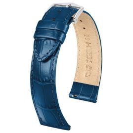 Hirsch 03427080-2-22 Leather Watch Strap Louisianalook L 22 mm Blue