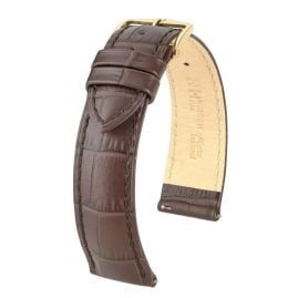 Hirsch 01028010-2-22 Uhren-Armband Duke L 22 mm Leder Dunkelbraun