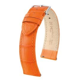 Hirsch 01028076-2-20 Uhren-Armband Duke L 20 mm Leder Orange