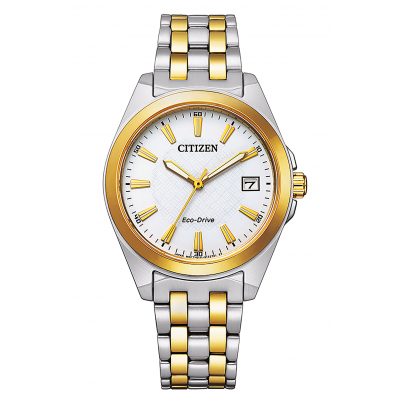 CITIZEN Damenuhr Eco-Drive – Solarbetrieben, Roségold Edelstahl, Braunes Lederband, Römische Zahlen, Wasserdicht 5 ATM