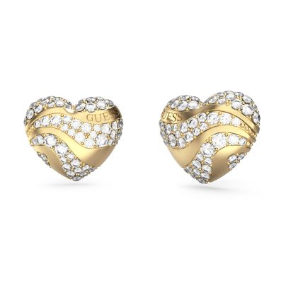 Guess Damen Ohrringe Gold - Funkelnde Ohrstecker Mit Kristallen