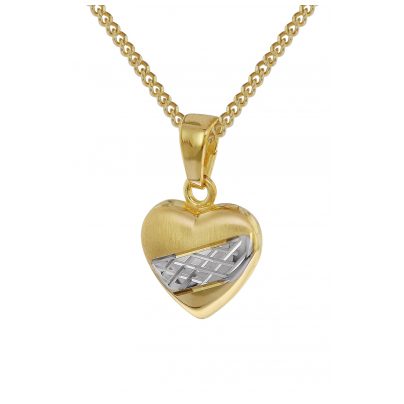 Trendor Herz Medaillon Halskette - Vergoldetes Sterlingsilber Mit Zirkonia