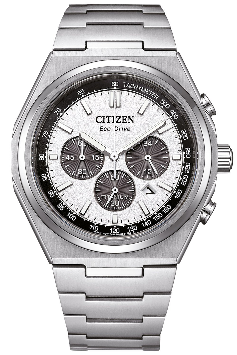 Citizen CA4610-85A Eco-Drive Herrenuhr Chronograph Titan Silberfarben