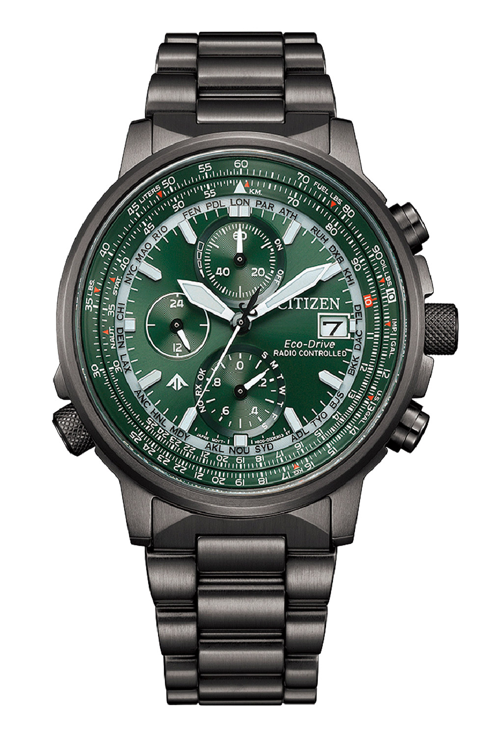 Citizen AT8304-57W Eco-Drive Promaster Sky Funk Herrenuhr Schwarz/Grün
