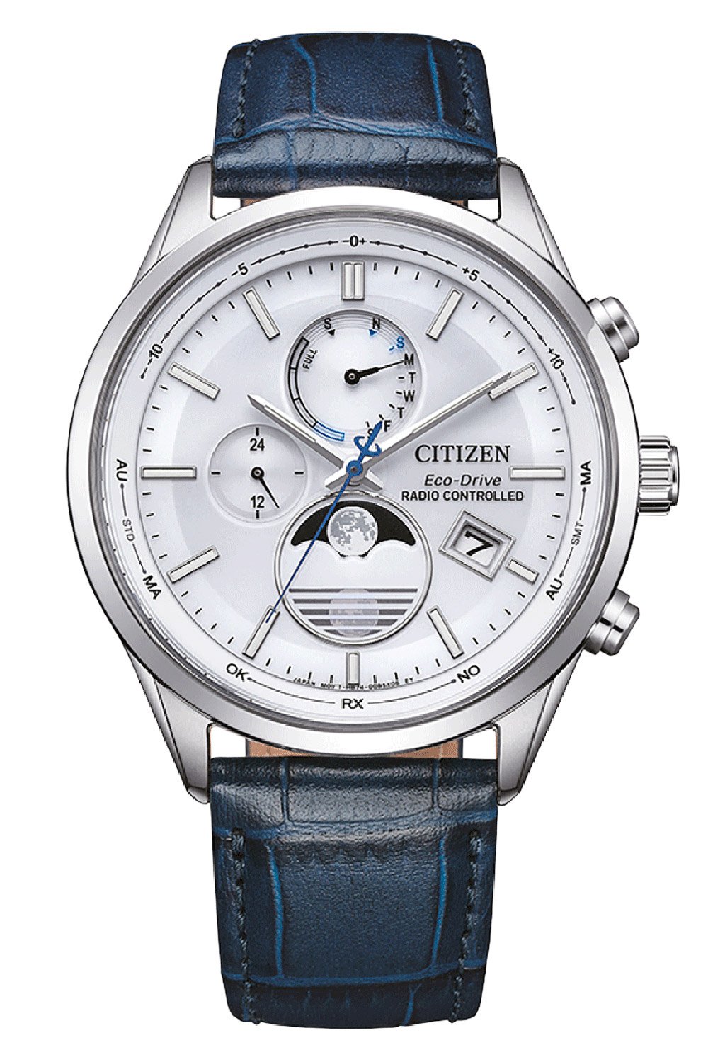 Citizen BY1030-09A Eco-Drive Herrenuhr Funk-Solar Mondphase Blau