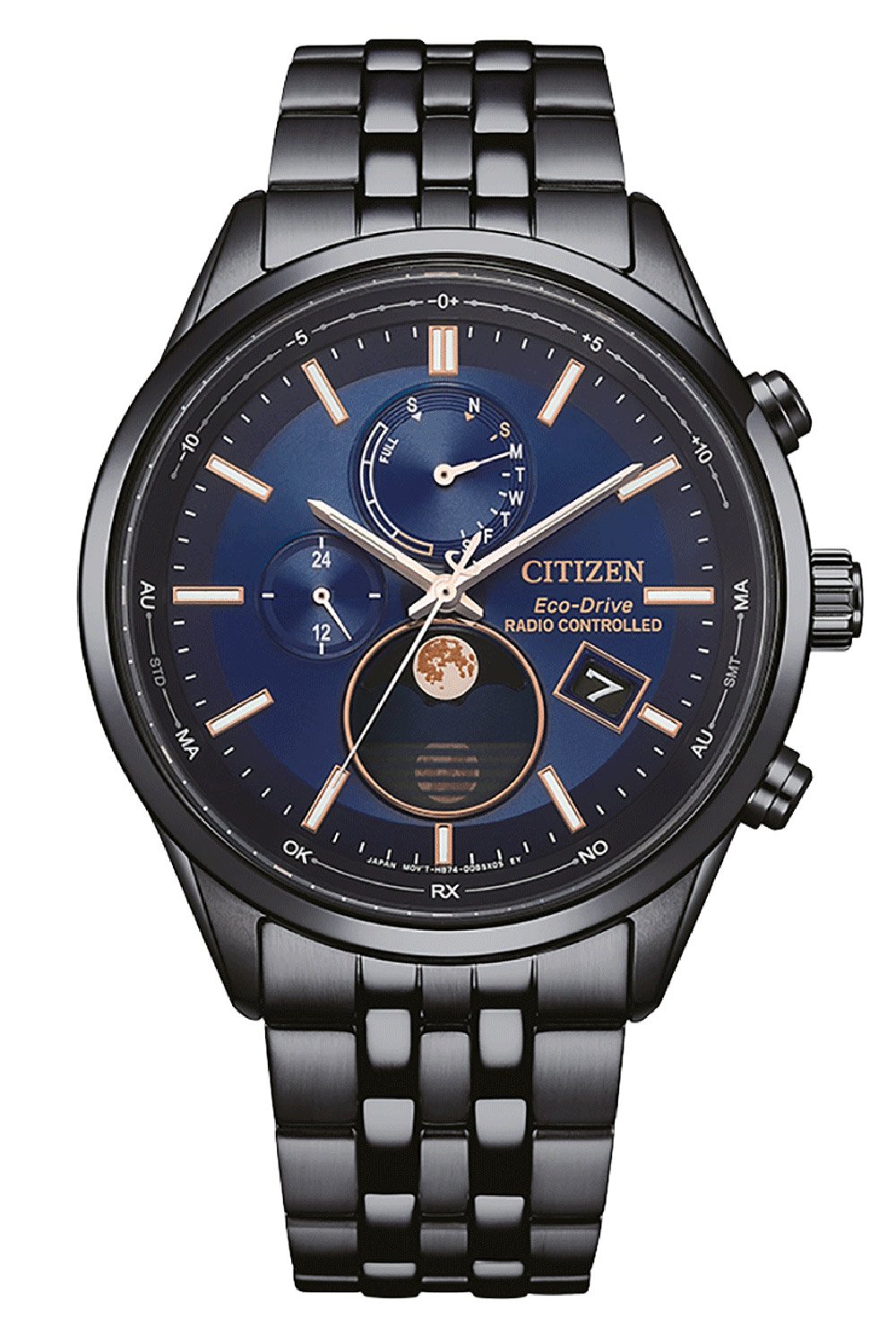 Citizen BY1035-56L Eco-Drive Herrenuhr Funk-Solar Mondphase Schwarz/Blau Citizen BY1035-56L Eco-Drive Herrenuhr Funk-Solar Mondphase Schwarz/Blau