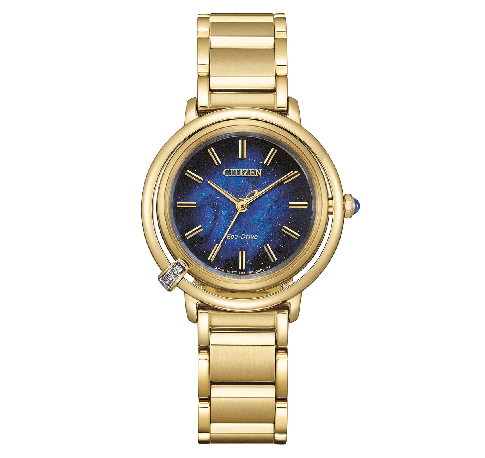 Citizen EM1099-57L Eco-Drive Solar Damenuhr Goldfarben/Blau