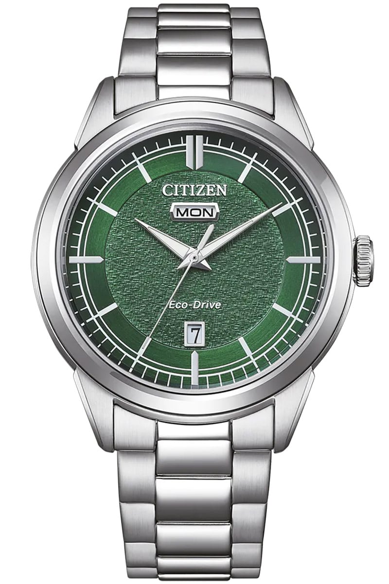 Citizen AW0151-85XC Eco-Drive Solar Herrenarmbanduhr Stahl/Grün