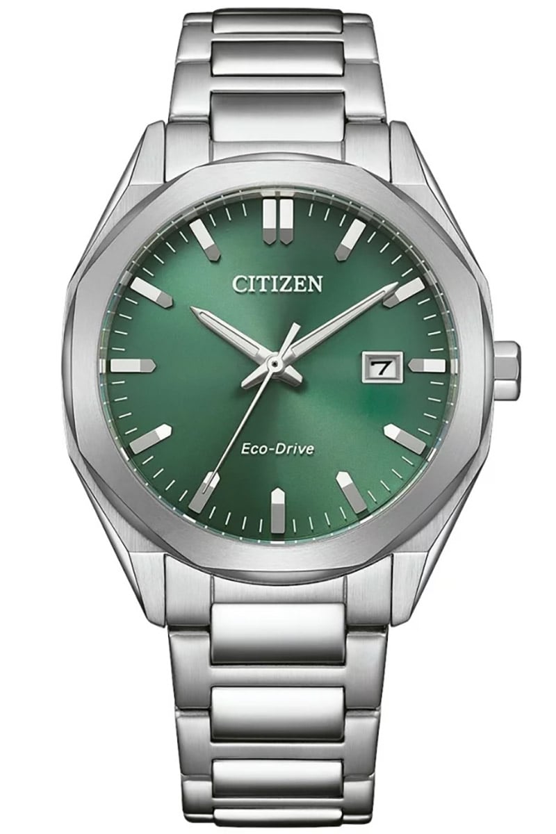 Citizen BM7620-83Y Eco-Drive Solar Herren-Uhr Stahl/Moosgrün