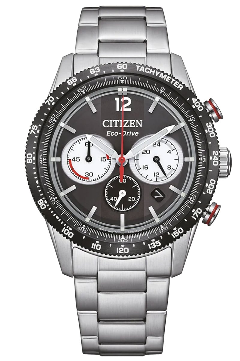 Citizen CA4714-55E Eco-Drive Herrenuhr Racing Chronograph Stahl/Schwarz