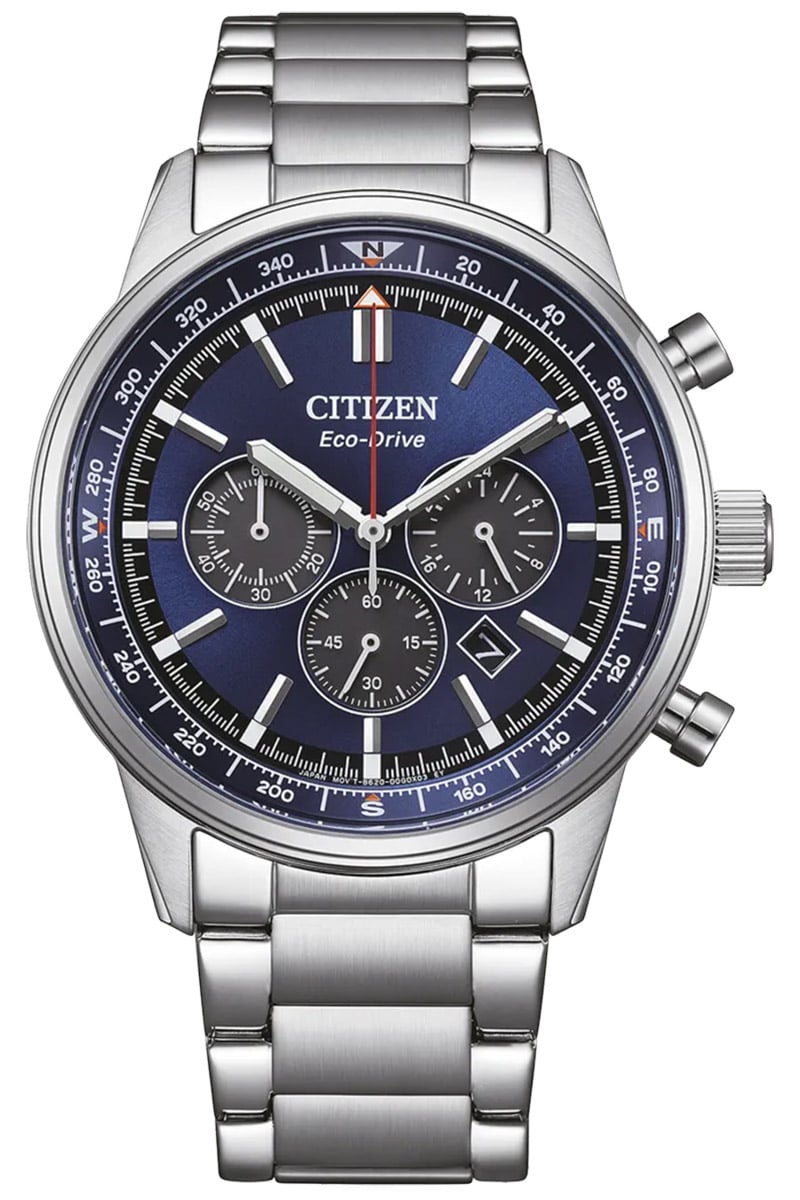 Citizen CA4720-52L Eco-Drive Herrenuhr Classic Chronograph Stahl/Blau