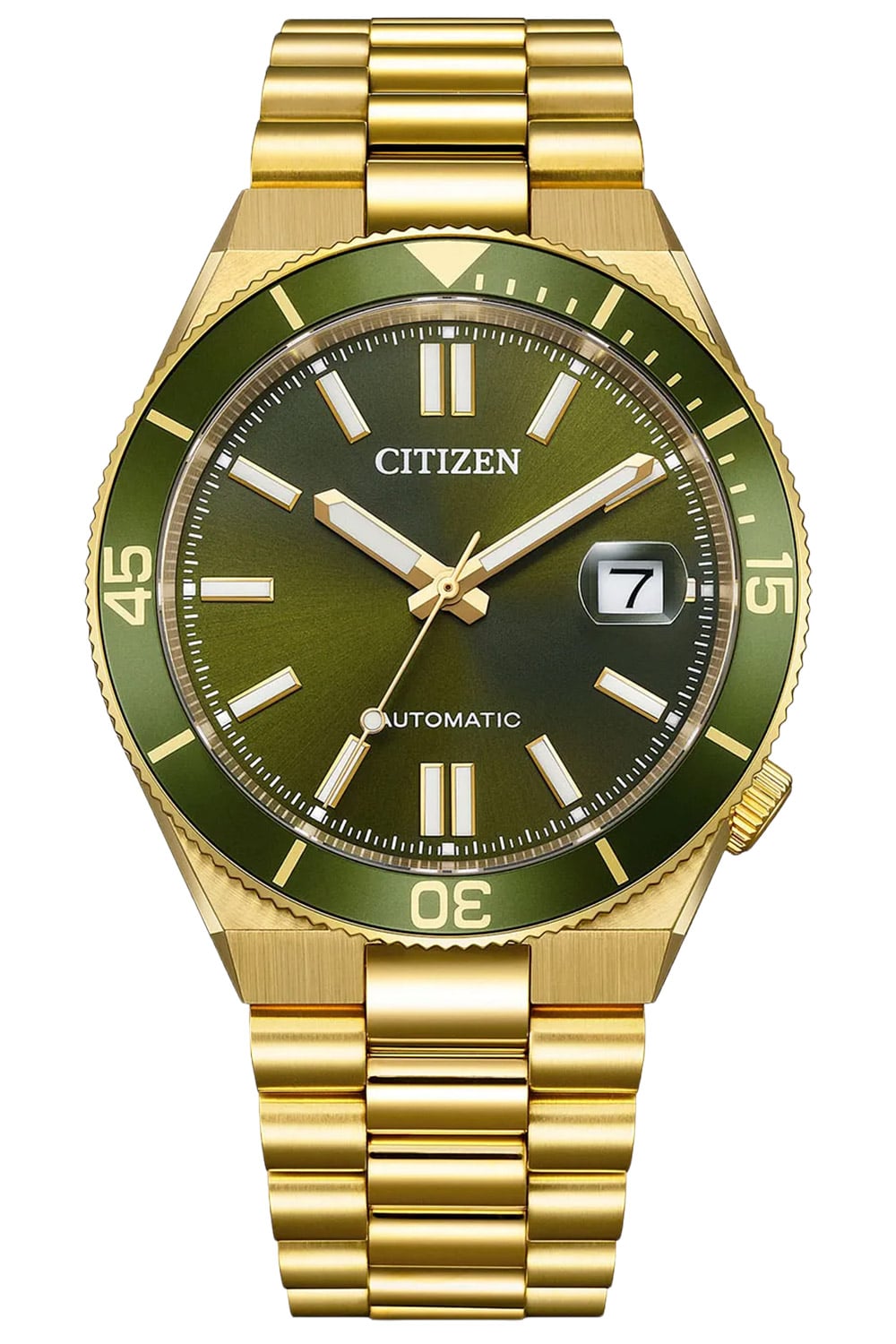 Citizen NJ0232-53X Herren-Armbanduhr Automatik 10 bar Goldfarben/Grün