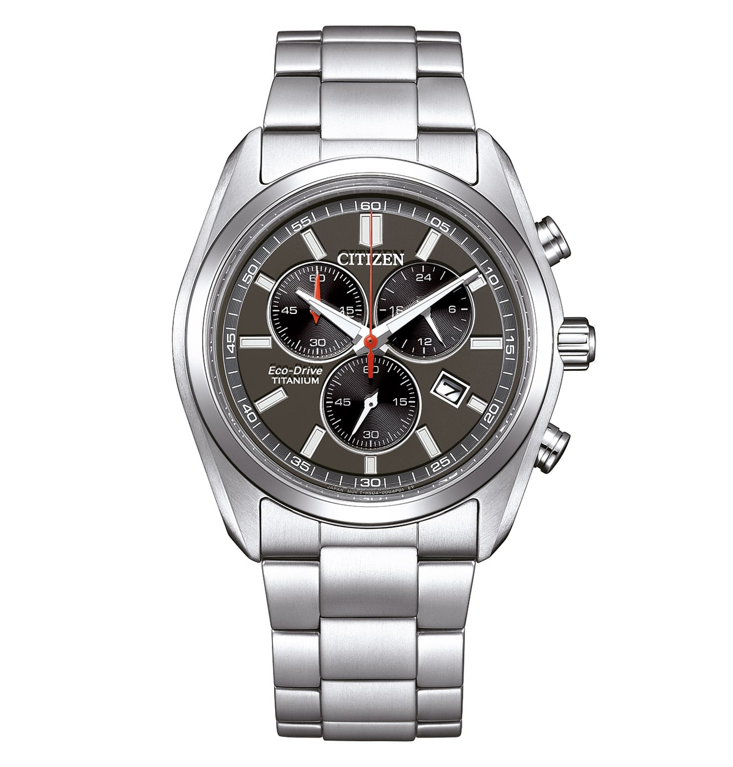 Citizen AT2590-59E Eco-Drive Herren-Armbanduhr Solar Chronograph Titan/Schwarz