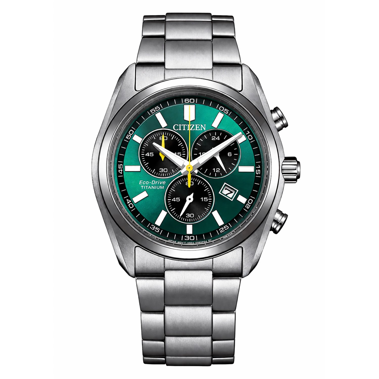 Citizen AT2590-59X Eco-Drive Herren-Chronograph Solaruhr Titan/Grün