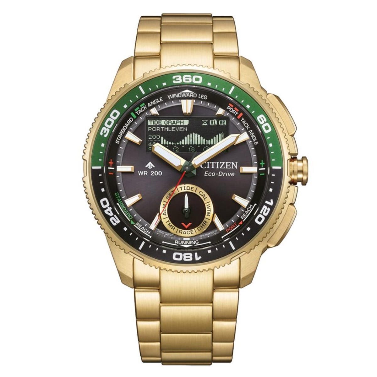 Citizen JV3002-51E Promaster Eco-Drive Solaruhr Wave Tracker Goldfarben