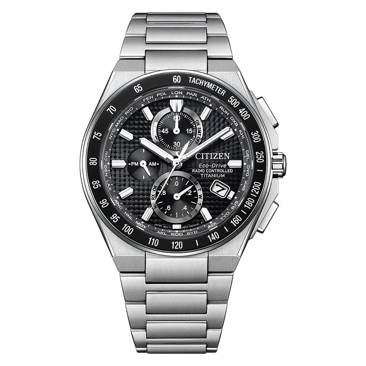 Citizen AT8390-55E Eco-Drive Solar Funk-Herrenuhr Titan Schwarz