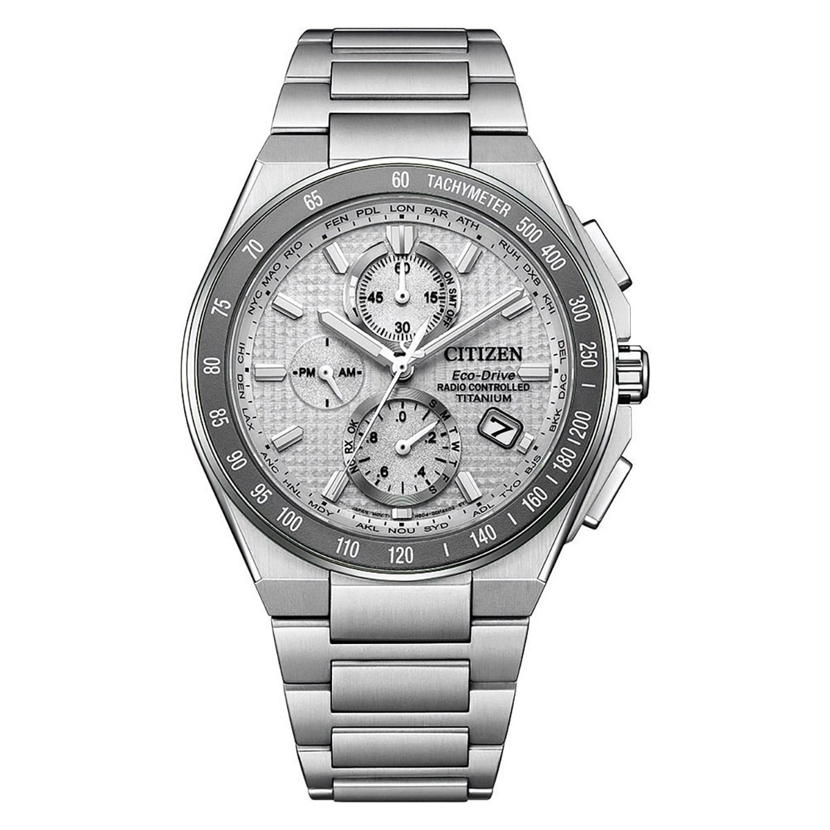 Citizen AT8391-52H Eco-Drive Solar Funkuhr für Herren Titan Silberfarben
