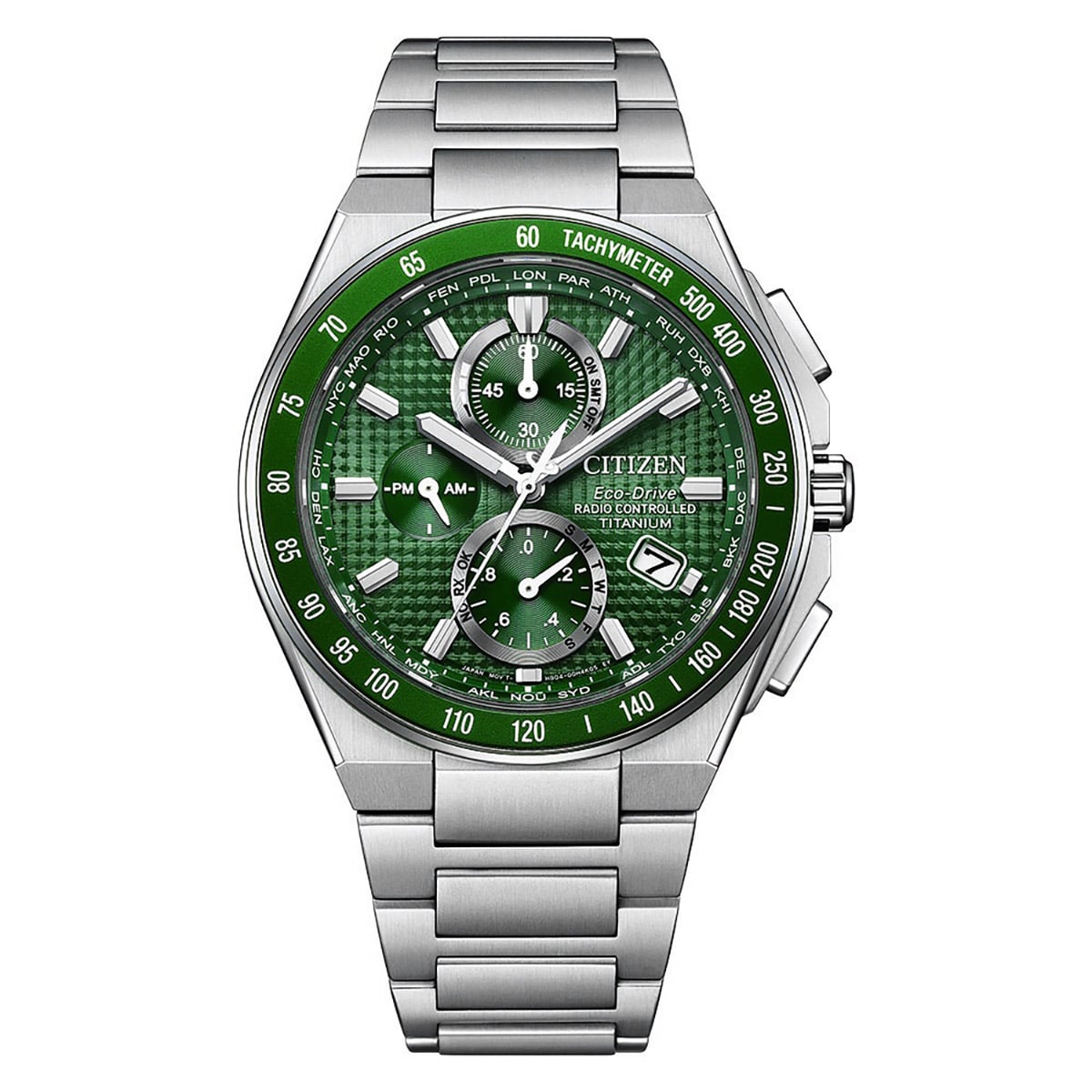 Citizen AT8398-53X Eco-Drive Funk-Solaruhr für Herren Titan Grün