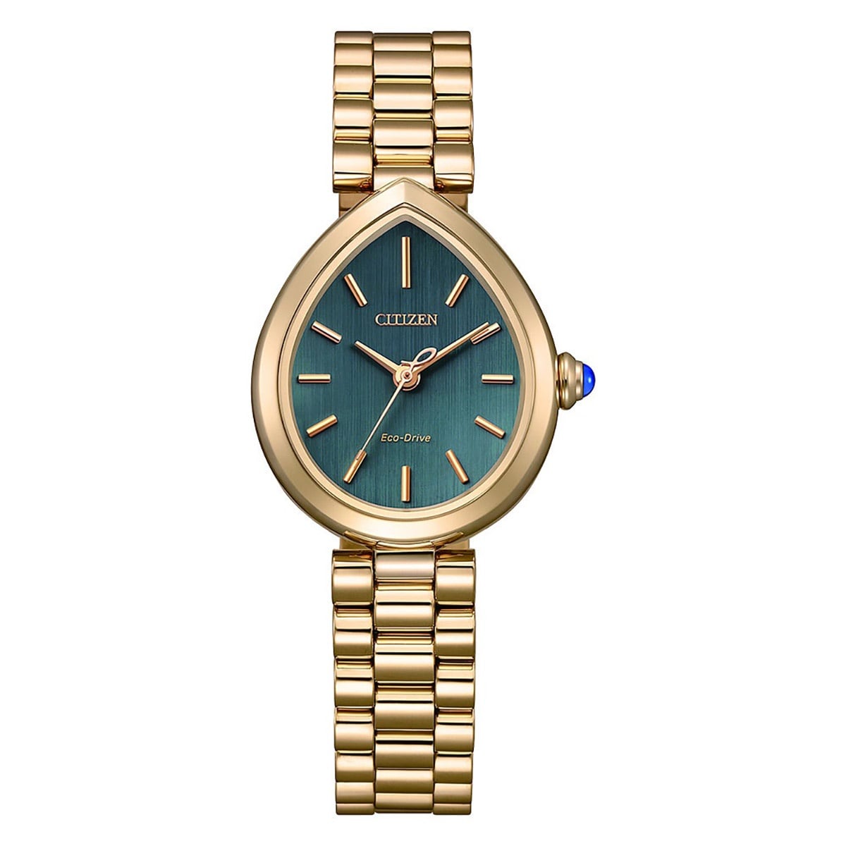 Citizen EM1203-57X Eco-Drive Solar Damenuhr Rainell Roségoldfarben/Grün