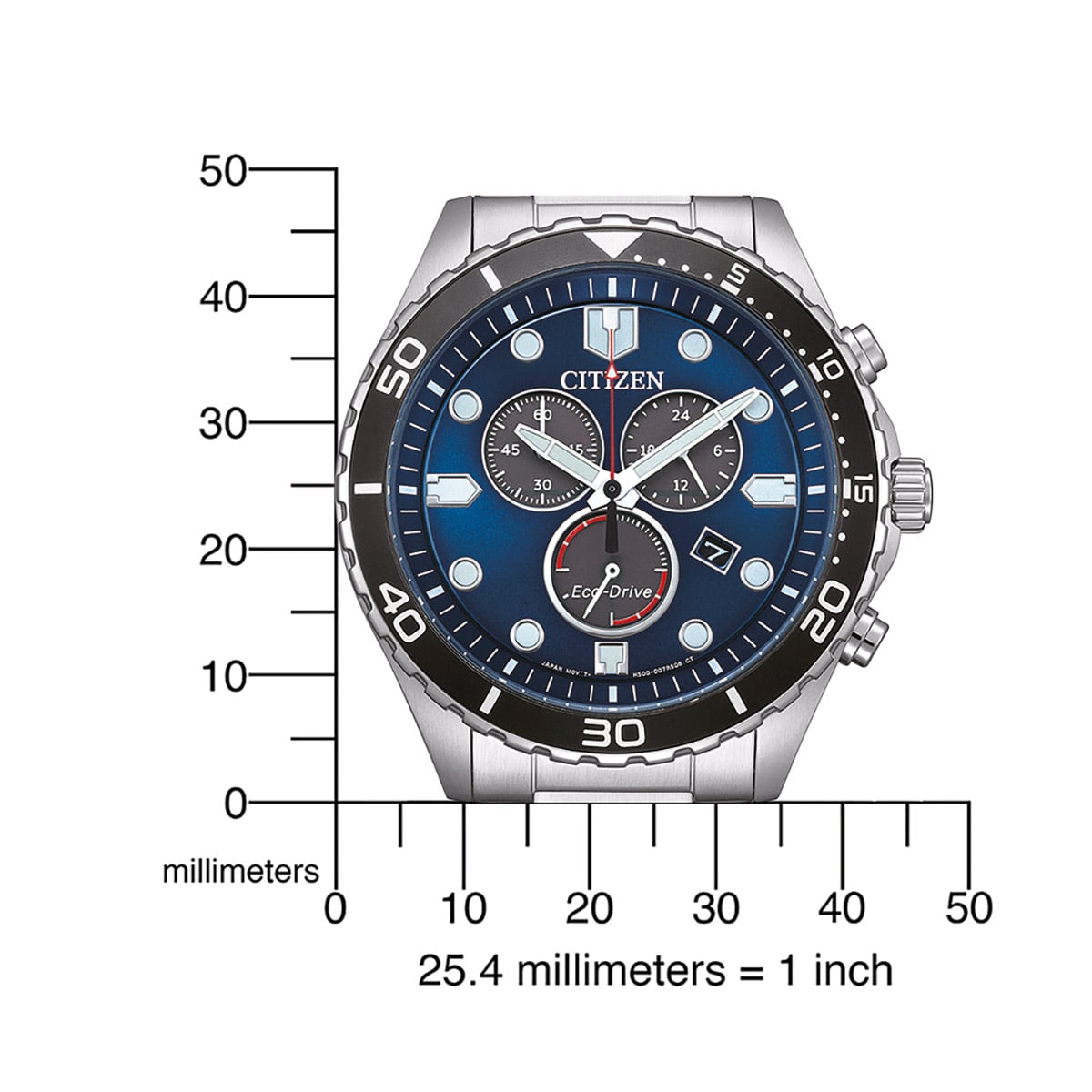Citizen Eco-Drive Herren-Chronograph Stahl/Blau AT2560-84L • uhrcenter