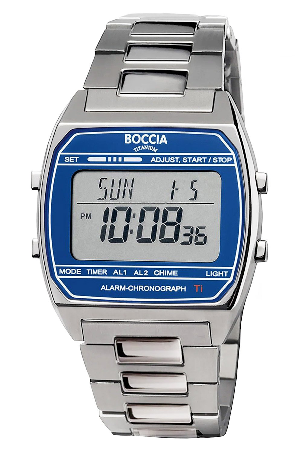 Boccia 3738-06 Unisex-Armbanduhr Digital Titan Blau