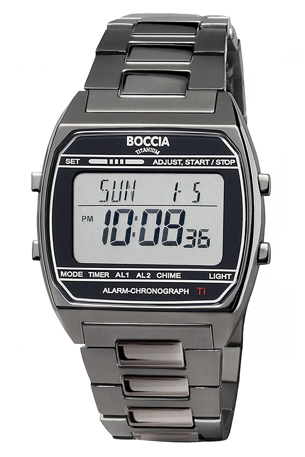 Boccia 3738-07 Unisex-Uhr Digital Titan Schwarz