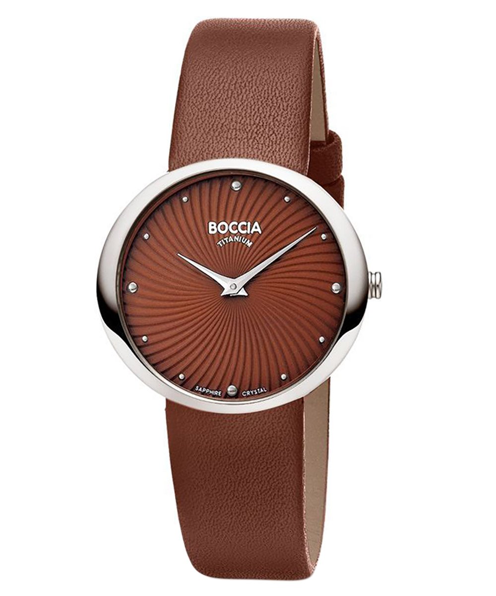 Boccia 3364-05 Damen-Armbanduhr Titan mit Lederband Braun