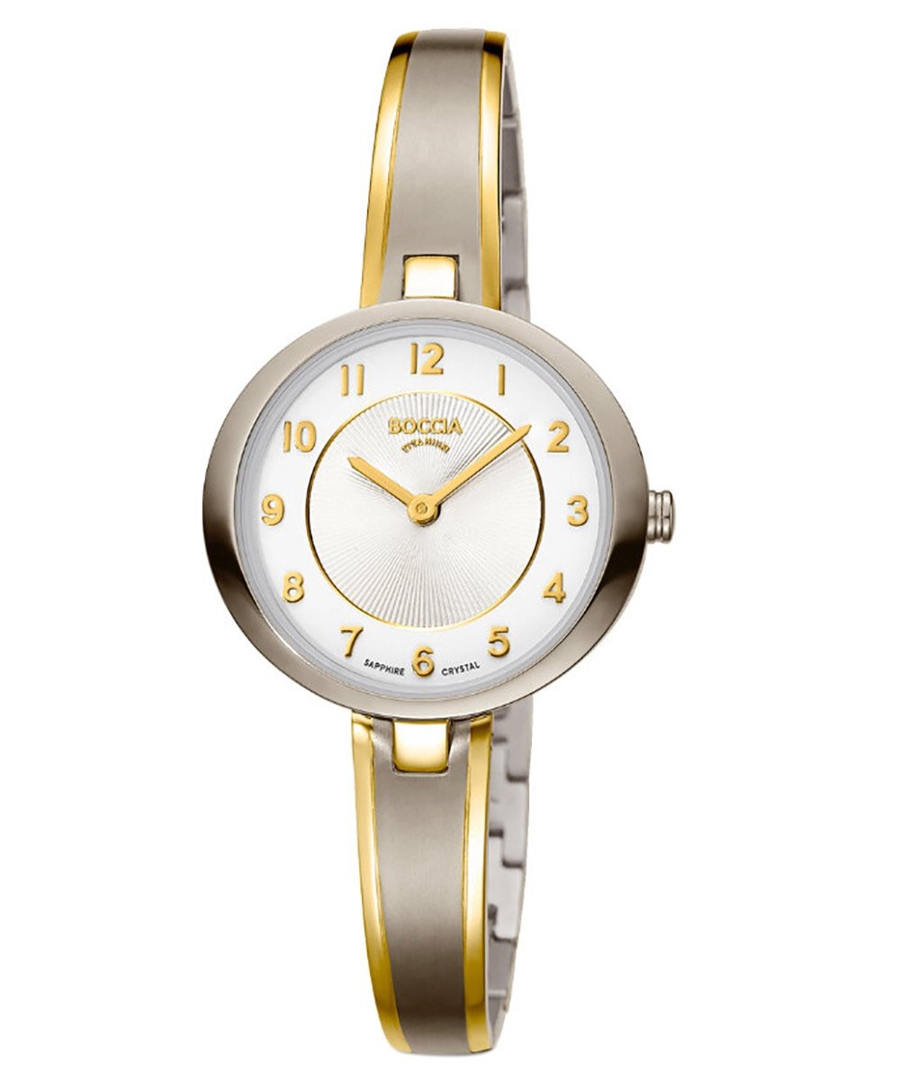 Boccia 3377-01 Damenuhr Quarz Titan Zweifarbig