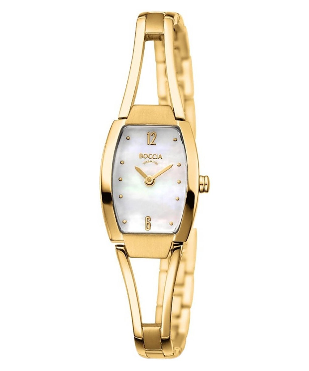 Boccia 3262-04 Damen-Quarzuhr Titan Goldfarben/Perlmutt