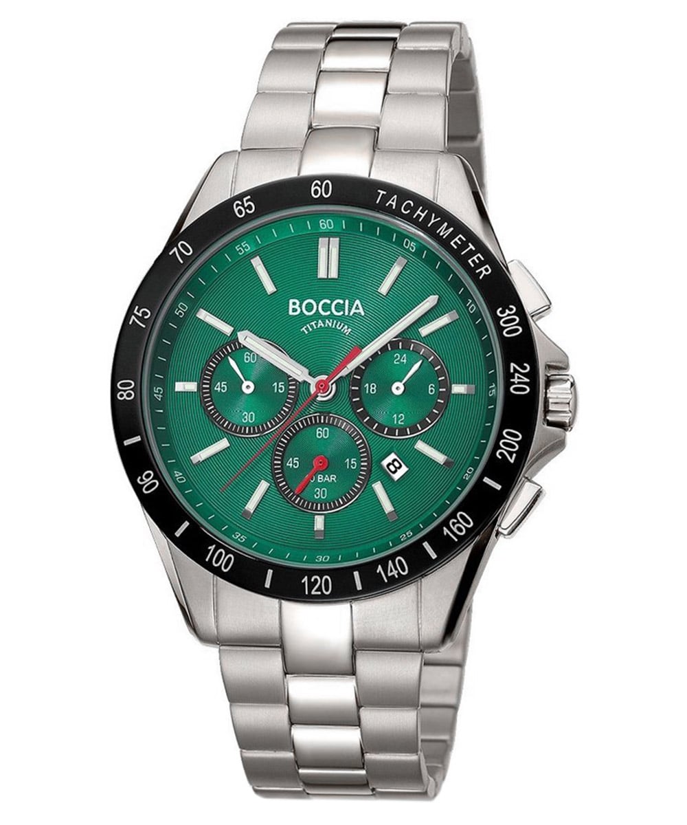Boccia 3733-02 Herrenuhr Chronograph Titan/Grün