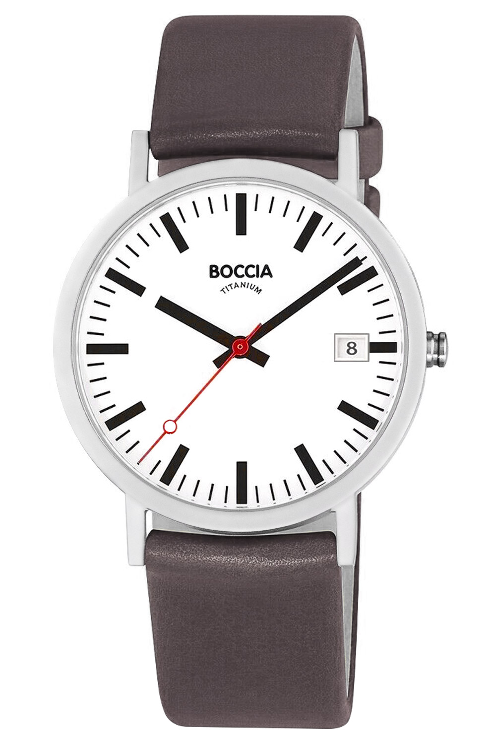 Boccia 3670-04 Herrenuhr Titan mit Datum Grau