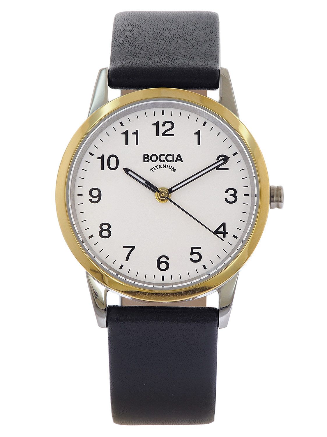 Boccia Boccia 3379 02 Damenuhr Quarz Titan mit Lederband Zweifarbig