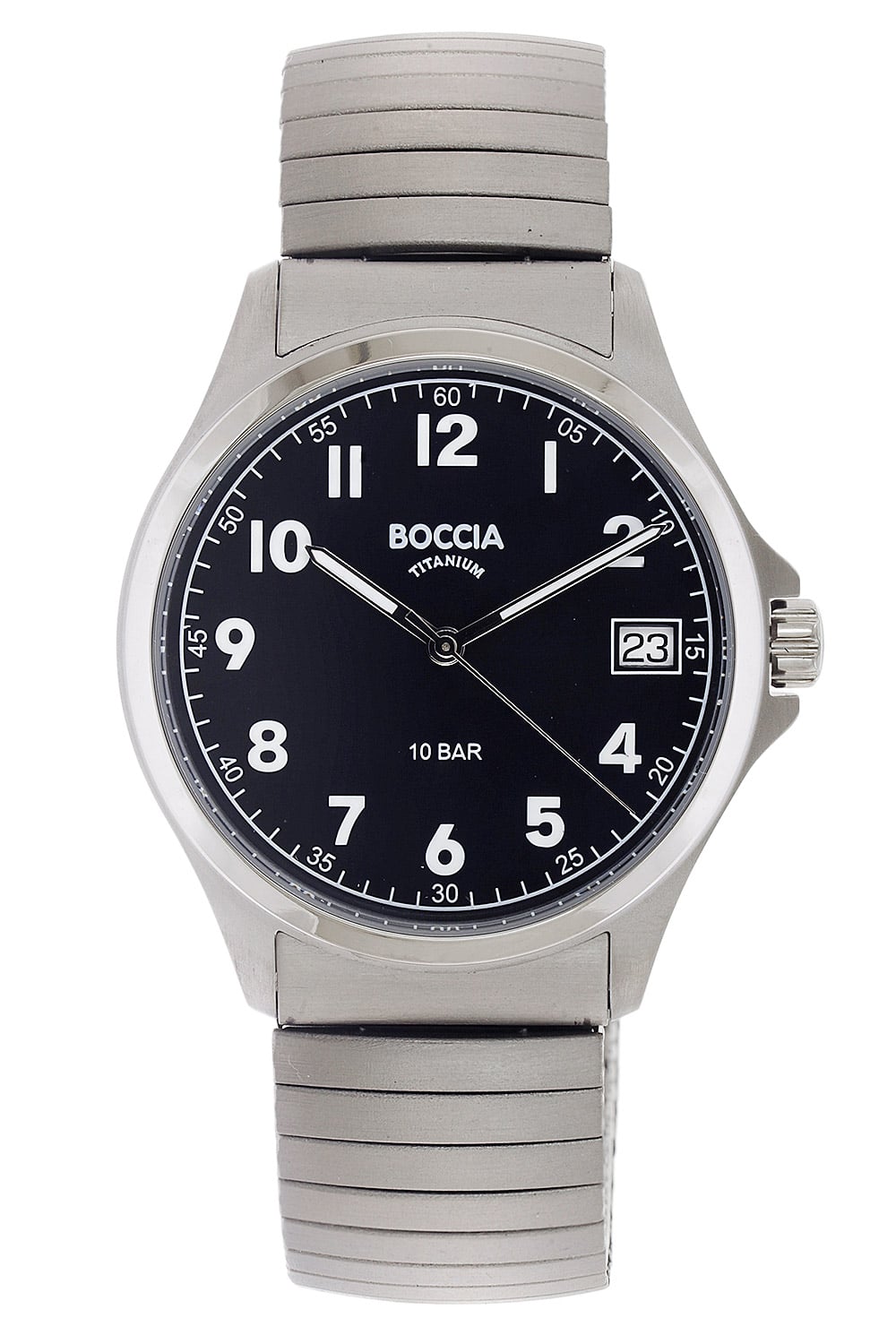 Boccia Boccia 3678 02 Quarzuhr für Herren mit Zugband Titan 10 bar