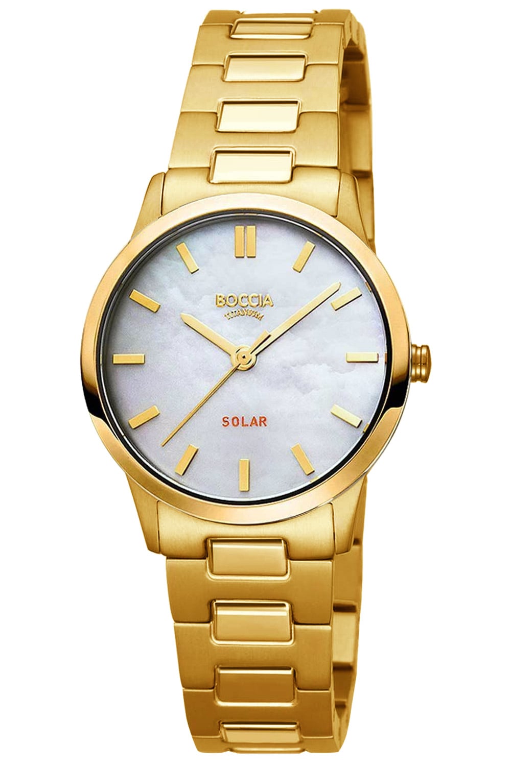 Boccia Boccia 3363 05 Solaruhr für Damen Titan Goldfarben/Perlmutt