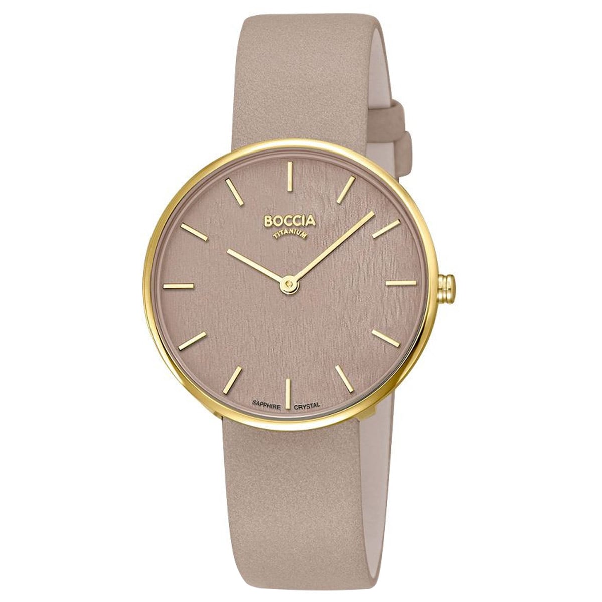 Boccia 3387-01 Damenarmbanduhr Quarz Titan Beige/Goldfarben
