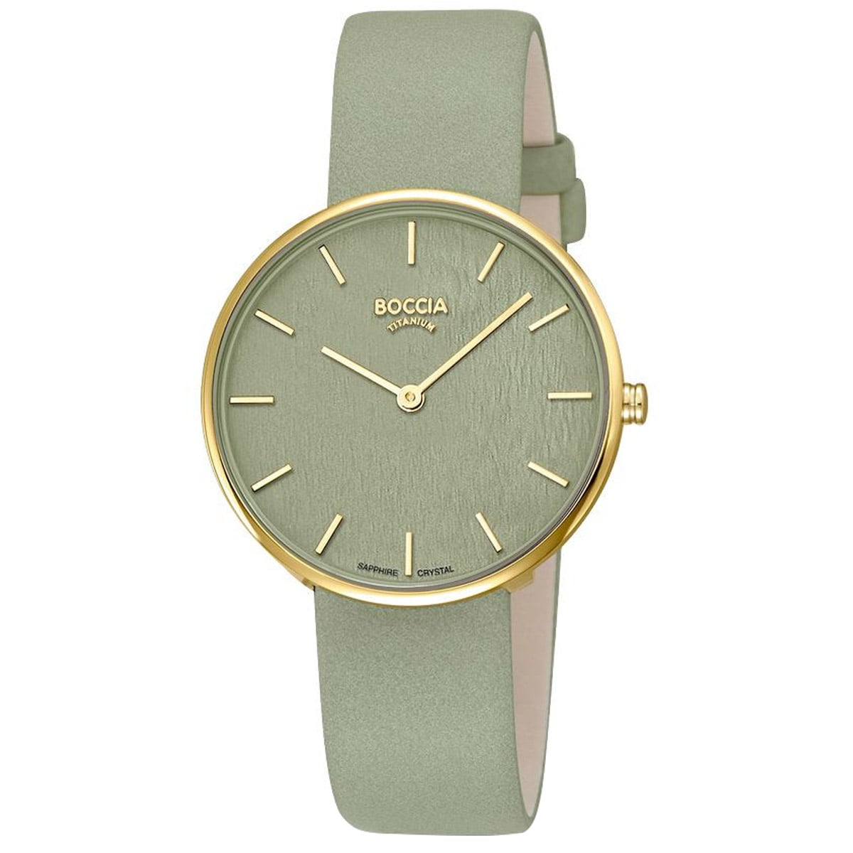 Boccia 3387-04 Uhr für Damen Quarz Titan Hellgrün/Goldfarben