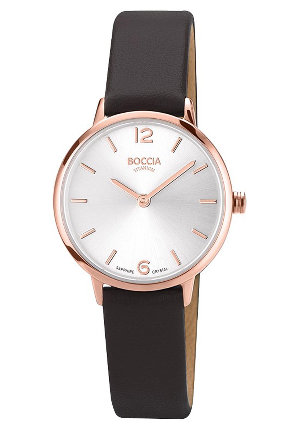 Boccia 3345-05 Damenuhr Titan Schwarz/Roségoldfarben