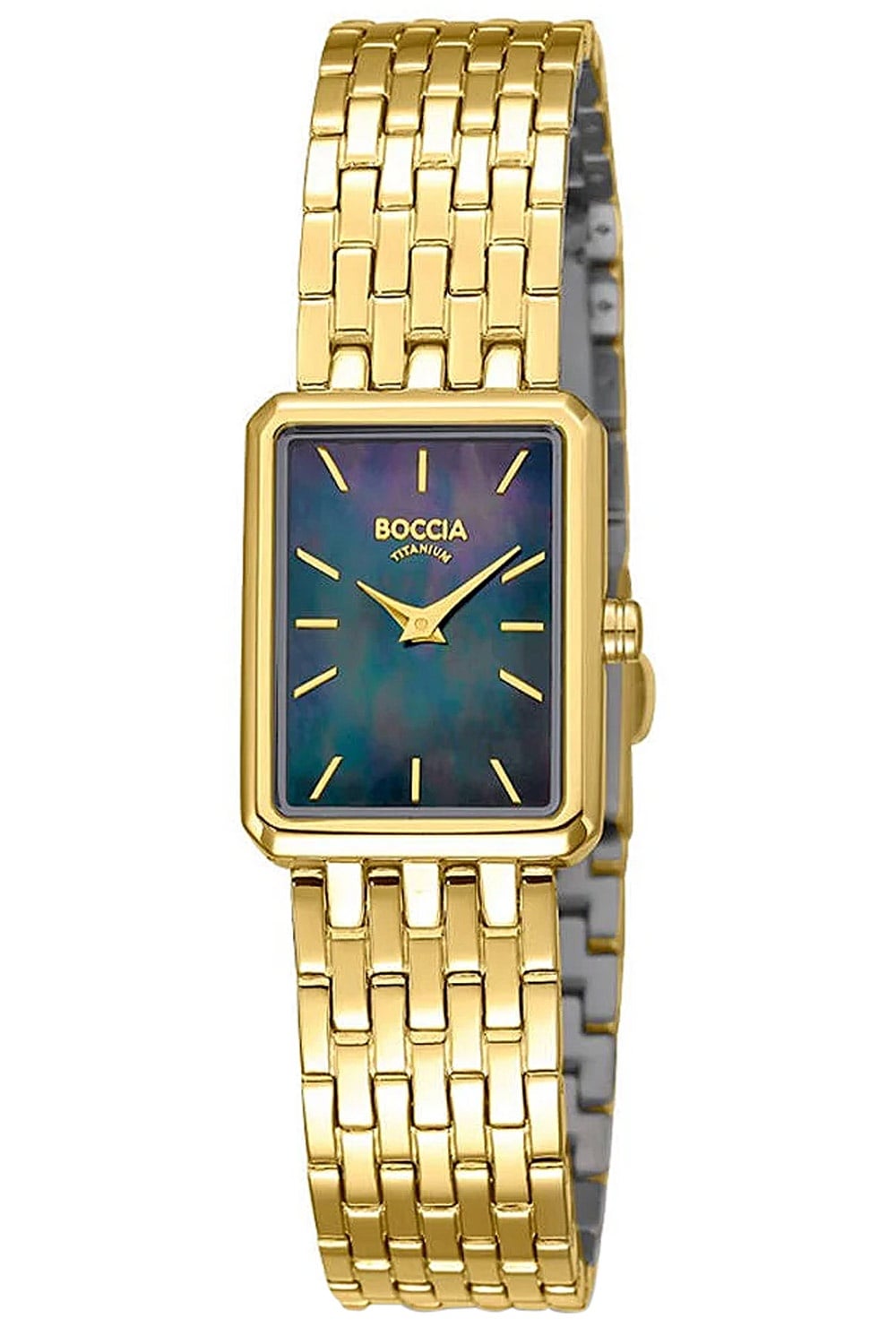 Boccia 3383-02 Armbanduhr für Damen Titan Rechteckig Goldfarben