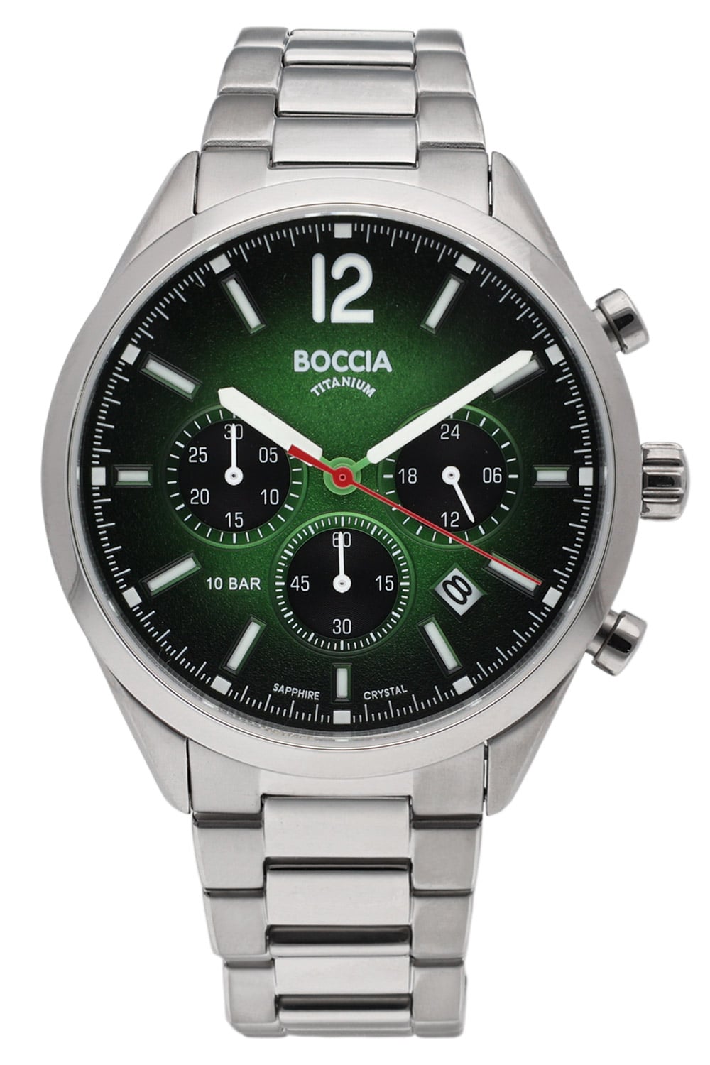 Boccia 3732-02 Herrenuhr Chronograph Titan Grün