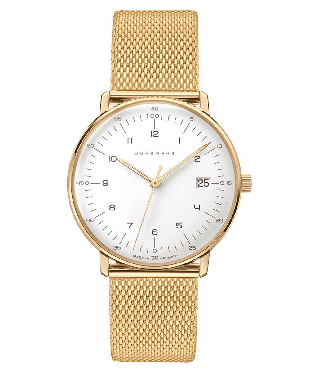 Junghans 47/7452.46 max bill Damenuhr mit Saphirglas Goldfarben