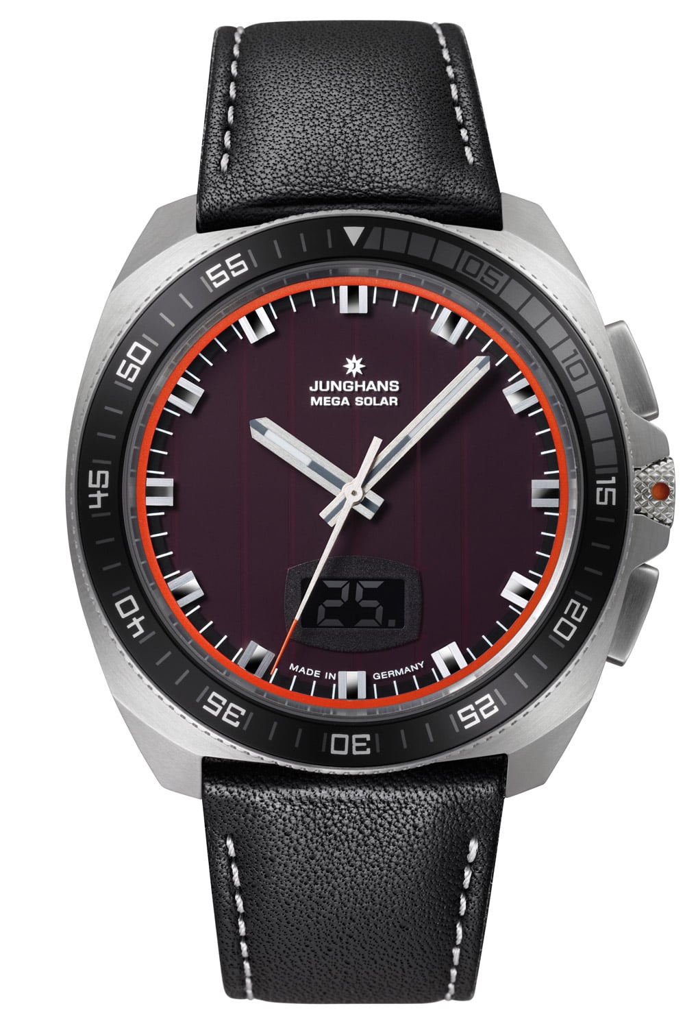 Junghans 56/4610.00 Herren-Funkuhr 1972 Mega Solar Schwarz