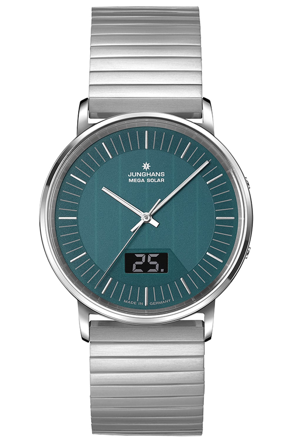 Junghans 56/4621.44 Herrenuhr Funk Milano Mega Solar Stahl/Blau