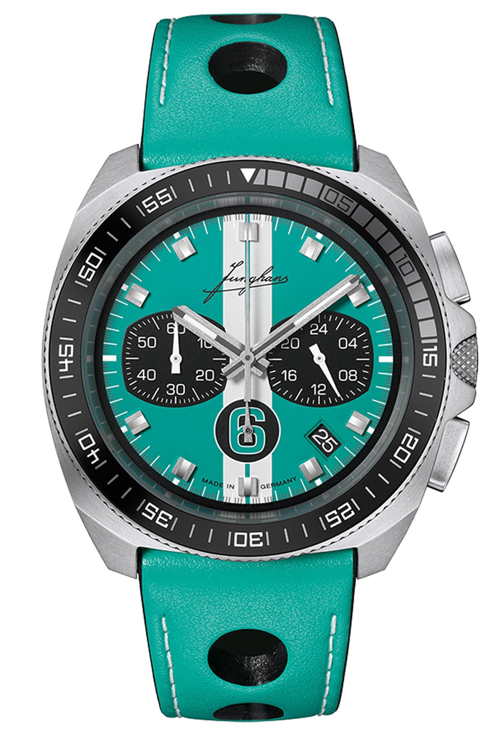 Junghans 41/4558.00 Herrenuhr 1972 Chronoscope Sports Edition 2026 Türkis