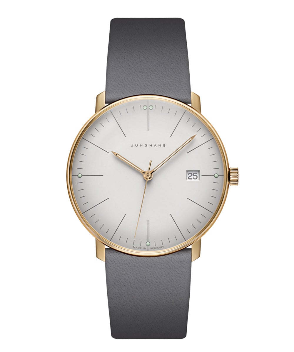 Junghans 41/7857.02 max bill Armbanduhr Quarz Goldfarben/Grau
