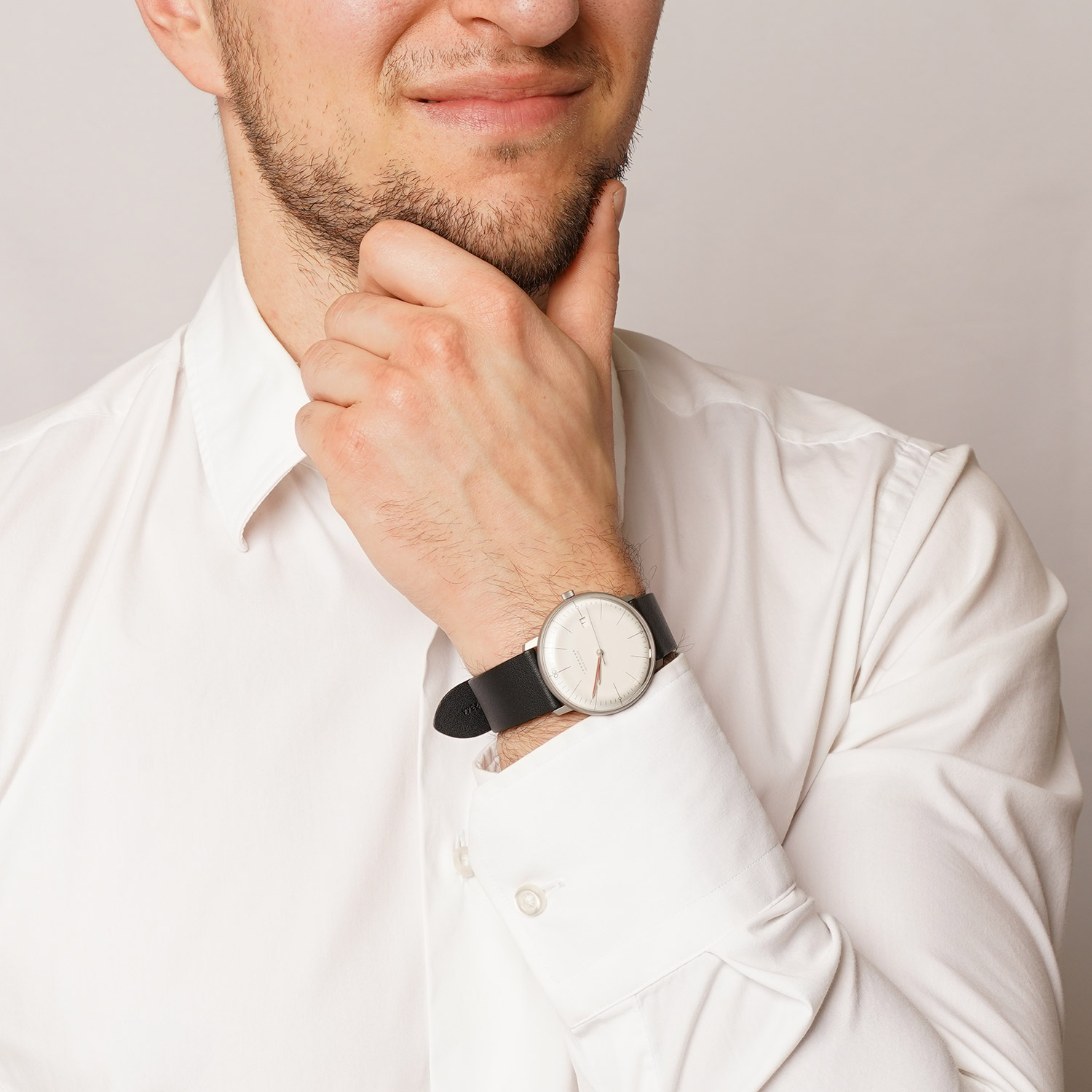 Junghans max bill Herren-Funkuhr Mega Solar Bauhaus